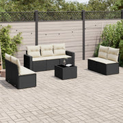 Loungeset 8-delig poly rattan zwart