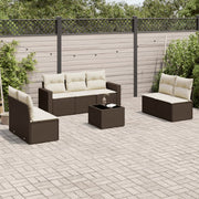 Loungeset 8-delig poly rattan bruin