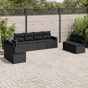 Loungeset 8-delig poly rattan zwart