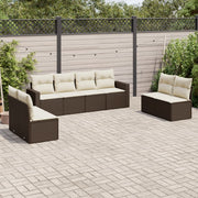 Loungeset 8-delig poly rattan bruin