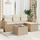 Loungeset 5-delig poly rattan beige