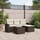 Loungeset 5-delig poly rattan bruin