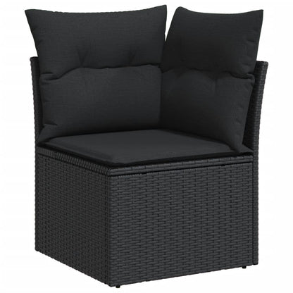 4-delige Loungeset met kussens poly rattan zwart Zwart Zonder tafel