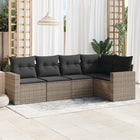 Loungeset 5-delig poly rattan grijs