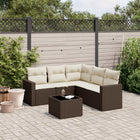 Loungeset 6-delig poly rattan bruin