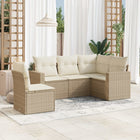 5-Delige Loungeset Met Kussens Poly Rattan Beige