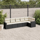 Loungeset 6-delig poly rattan zwart
