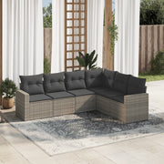Loungeset 6-delig poly rattan grijs