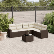 Loungeset 7-delig poly rattan bruin