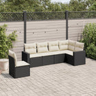 Loungeset 6-delig poly rattan zwart
