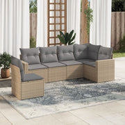 Loungeset 6-delig poly rattan beige
