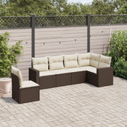 Loungeset 6-delig poly rattan bruin