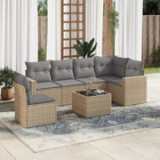 Loungeset 7-delig poly rattan beige