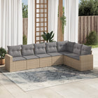 7-Delige Loungeset Met Kussens Poly Rattan Beige