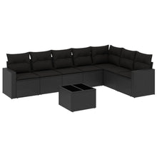 8-Delige Loungeset Met Kussens Poly Rattan Zwart