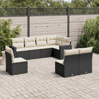 8-Delige Loungeset Met Kussens Poly Rattan Zwart