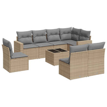 9-Delige Loungeset Met Kussens Poly Rattan Beige