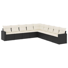 9-Delige Loungeset Met Kussens Poly Rattan Zwart
