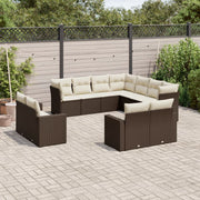 Loungeset 11-delig poly rattan bruin