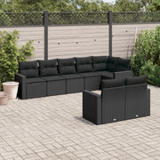 Loungeset 8-delig poly rattan zwart