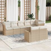 Loungeset 8-delig poly rattan beige