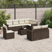Loungeset 9-delig poly rattan bruin