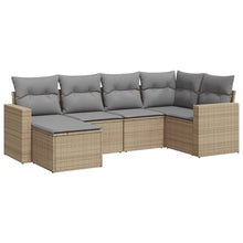 6-Delige Loungeset Met Kussens Poly Rattan Beige