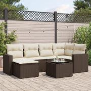 Loungeset 7-delig poly rattan bruin