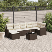 Loungeset 8-delig poly rattan bruin