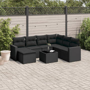 Loungeset 8-delig poly rattan zwart
