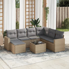 8-Delige Loungeset Met Kussens Poly Rattan Beige