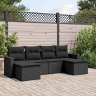 Loungeset 6-delig poly rattan zwart