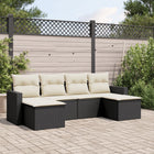 Loungeset 6-delig poly rattan zwart