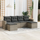 Loungeset 6-delig poly rattan lichtgrijs donkergrijs