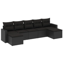 7-Delige Loungeset Met Kussens Poly Rattan Zwart