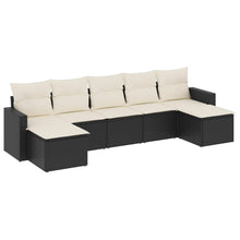 7-Delige Loungeset Met Kussens Poly Rattan Zwart