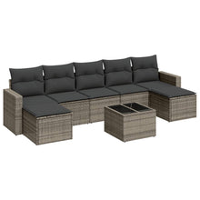 8-Delige Loungeset Met Kussens Poly Rattan Grijs