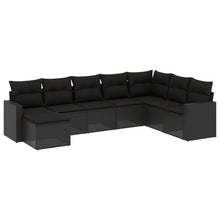 8-Delige Loungeset Met Kussens Poly Rattan Zwart