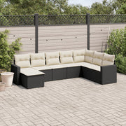 Loungeset 8-delig poly rattan zwart