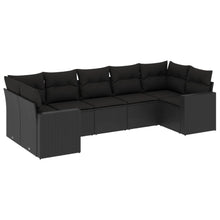 7-Delige Loungeset Met Kussens Poly Rattan Zwart