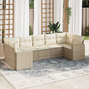 Loungeset 7-delig poly rattan beige