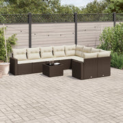 Loungeset 10-delig poly rattan bruin