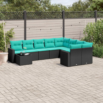 10-Delige Loungeset Met Kussens Poly Rattan