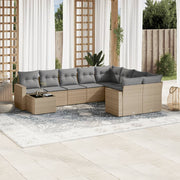 Loungeset 10-delig poly rattan beige