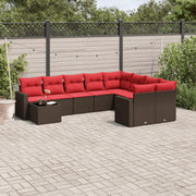 Loungeset 10-delig poly rattan bruin