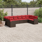 Loungeset 10-delig poly rattan bruin