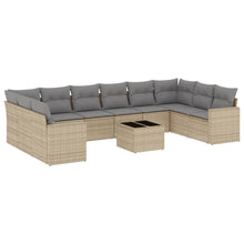 11-Delige Tuinset Met Kussens Poly Rattan Beige