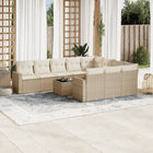 11-Delige Tuinset Met Kussens Poly Rattan Beige