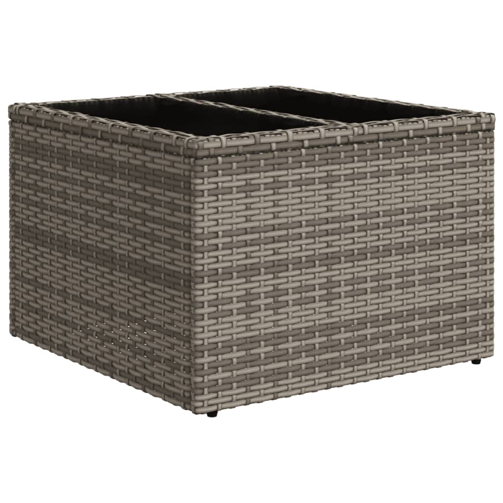11-delige Loungeset met kussens poly rattan grijs