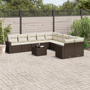 Loungeset 11-delig poly rattan bruin